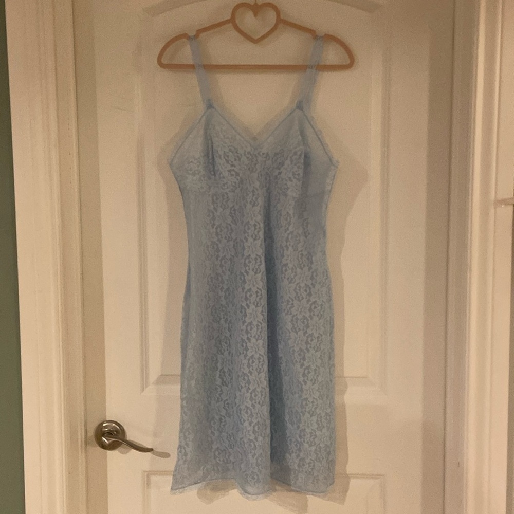 Vintage St. Michael Lingerie Full Slip blue​​​​​​​​​